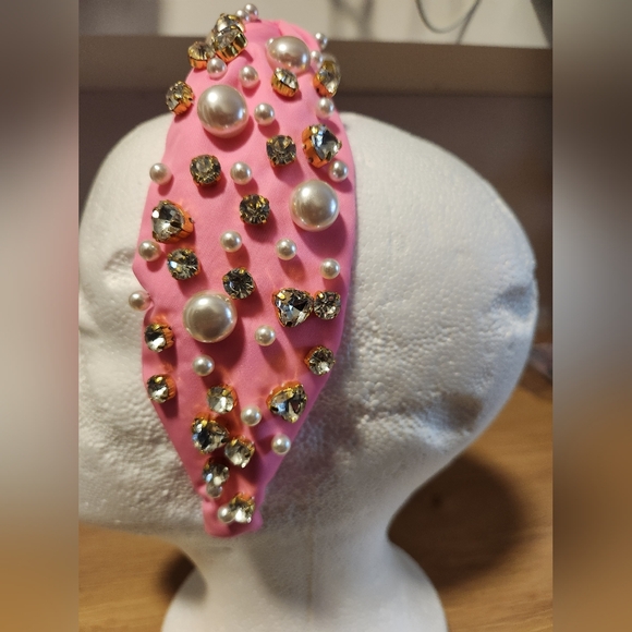 Lele Sadoughi Accessories - Lele SADOUGHI × Stoney Clover Bubvlegum Pink Embellished Headband